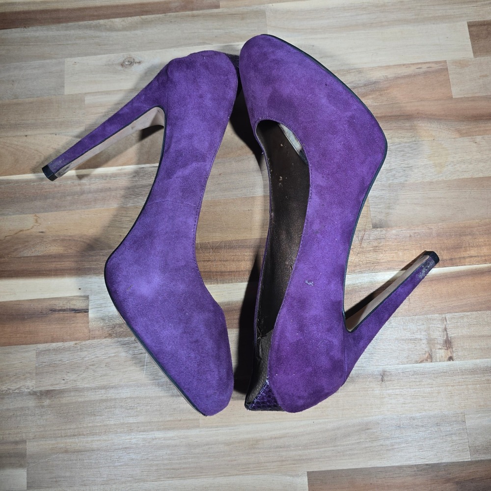 Sam Edelman Yasmine Stiletto Pumps Snake Trim Purple Suede Women's Size 9M‎ - Picture 7 of 16